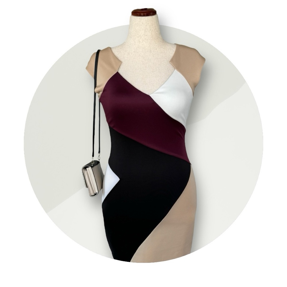 NWT Sleek Guess Colorblock Dress in Autumn Tones